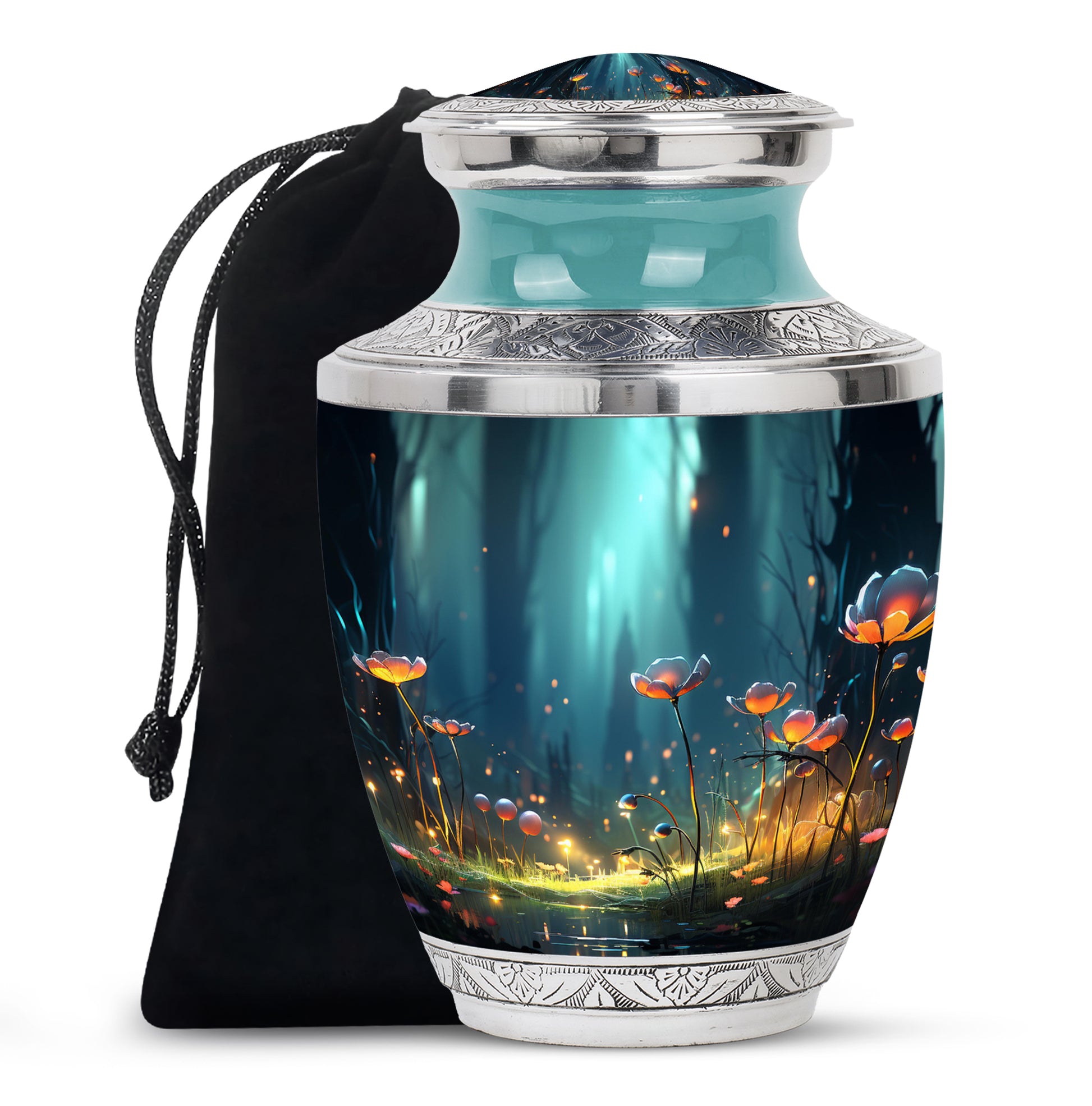Scorpion Grass Memorial Urn - Decorative Floral For Human Ashes Urn