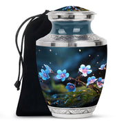 Scorpion Grass Aluminium Urn For Human Ashes - Large Floral Urn