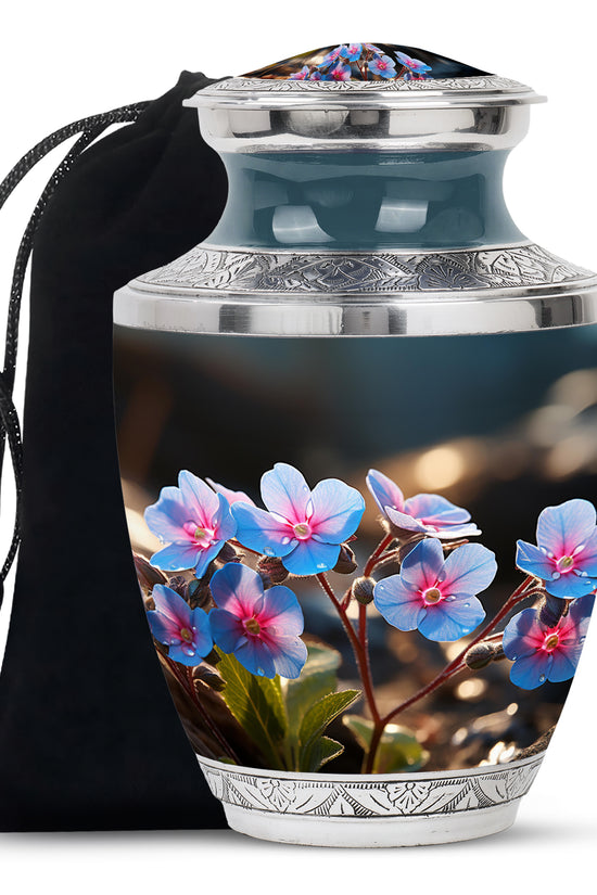 Scorpion Grass Ashes Urn - Elegant Floral Cremation Memorial Urn