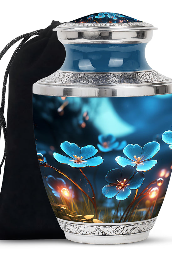Scorpion Grass Floral Cremation Urn - Elegant Memorial Urn For Women