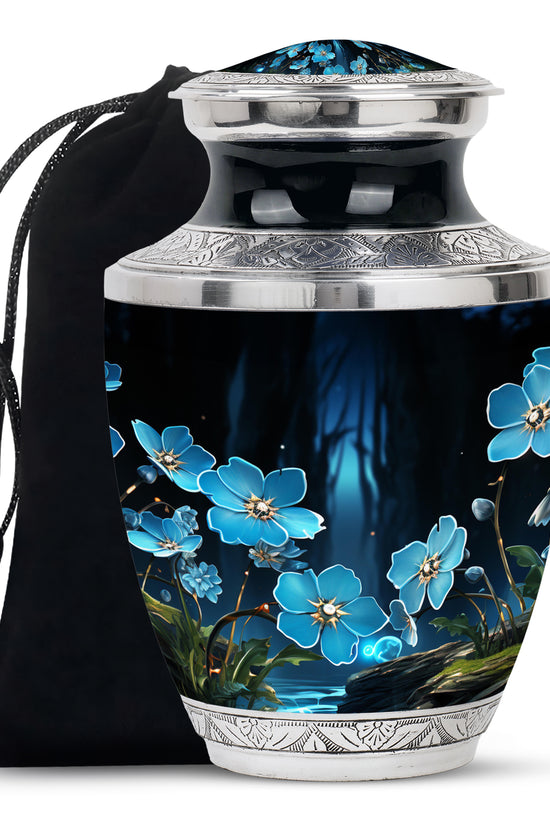 Blue Scorpion Grass Memorial Urn - Artistic Funeral Urn For Adult Ashes