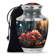 Pretty Lily Cremation Urn - Aluminium Funeral Urn For Loved Ones
