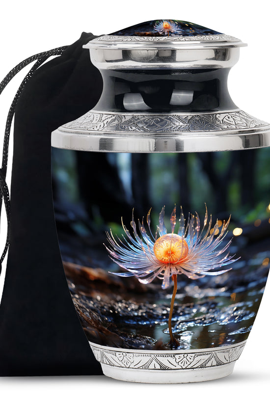 Flower Floral Memorial Urn - Large Funeral Urn For Adult Ashes