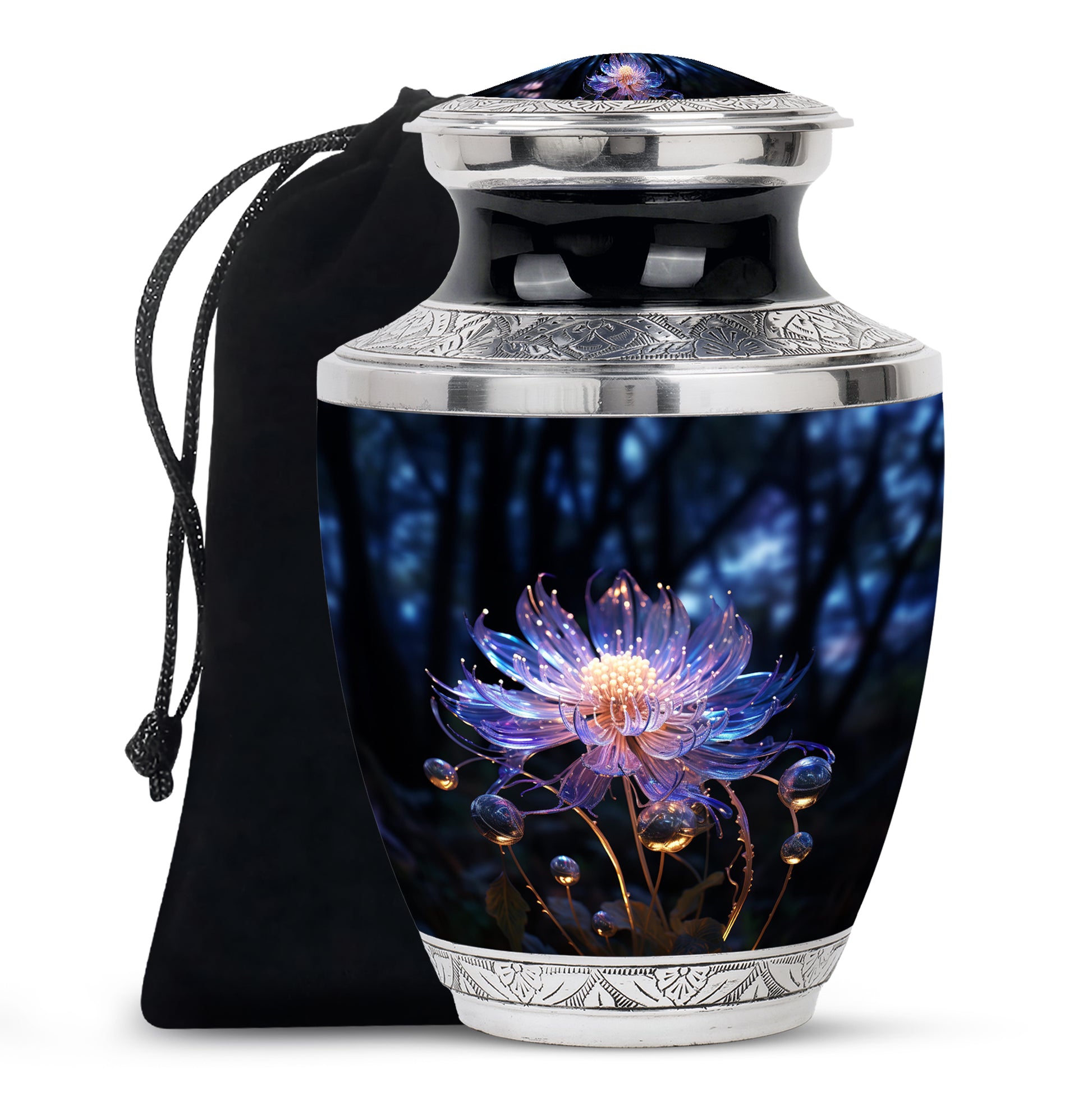 Beautiful Flower Cremation Urn - Forest Funeral Urn For Burial