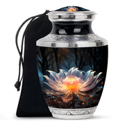 Lily Forest Theme Cremation Urn - Aluminium Funeral Urn For Loved Ones