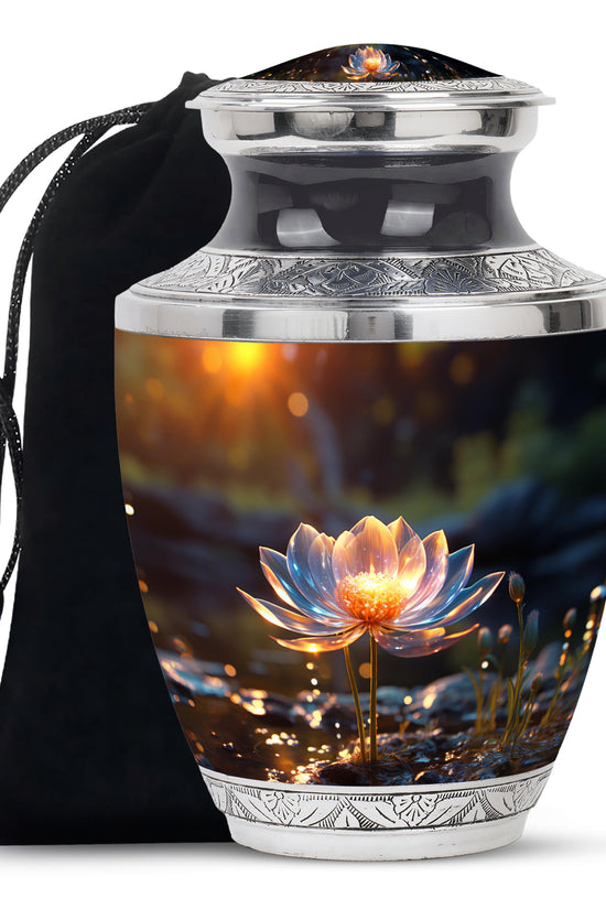 Glowing Lotus Memorial Urn - Large Cremation Urn For Ashes