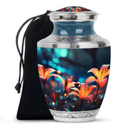 Lily Theme Memorial Urn - Funeral Urn For Male & Female