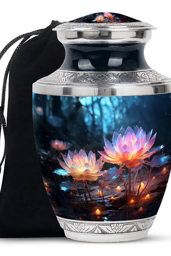 Lotus Flower Funeral Urn For Ashes - Decorative Adult Cremation Urn