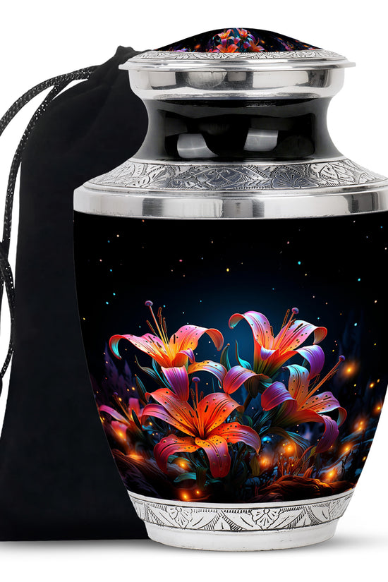 Tiger Lily Memorial Urn Large Cremation Urn For Male & Female