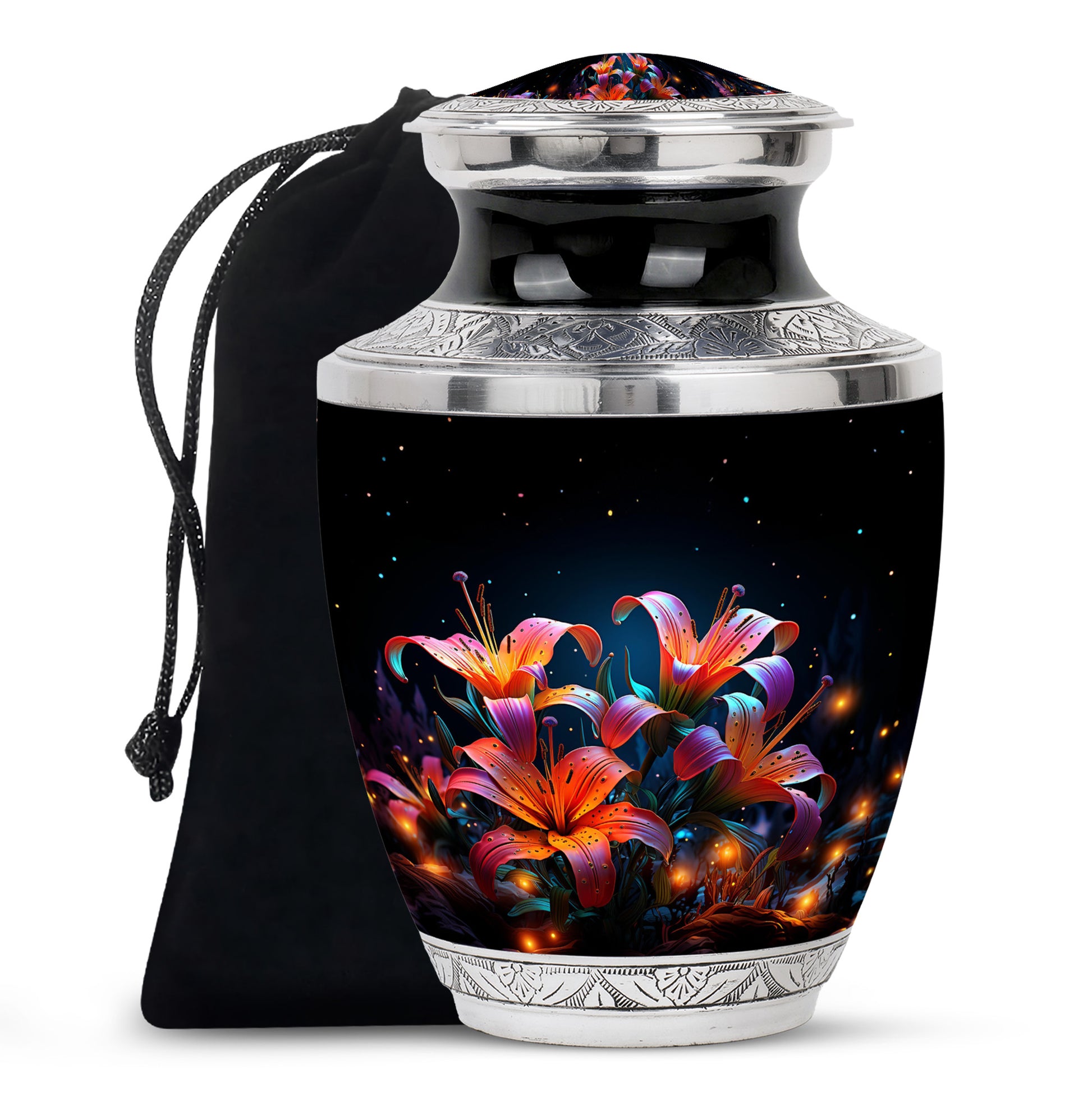 Tiger Lily Memorial Urn Large Cremation Urn For Male & Female