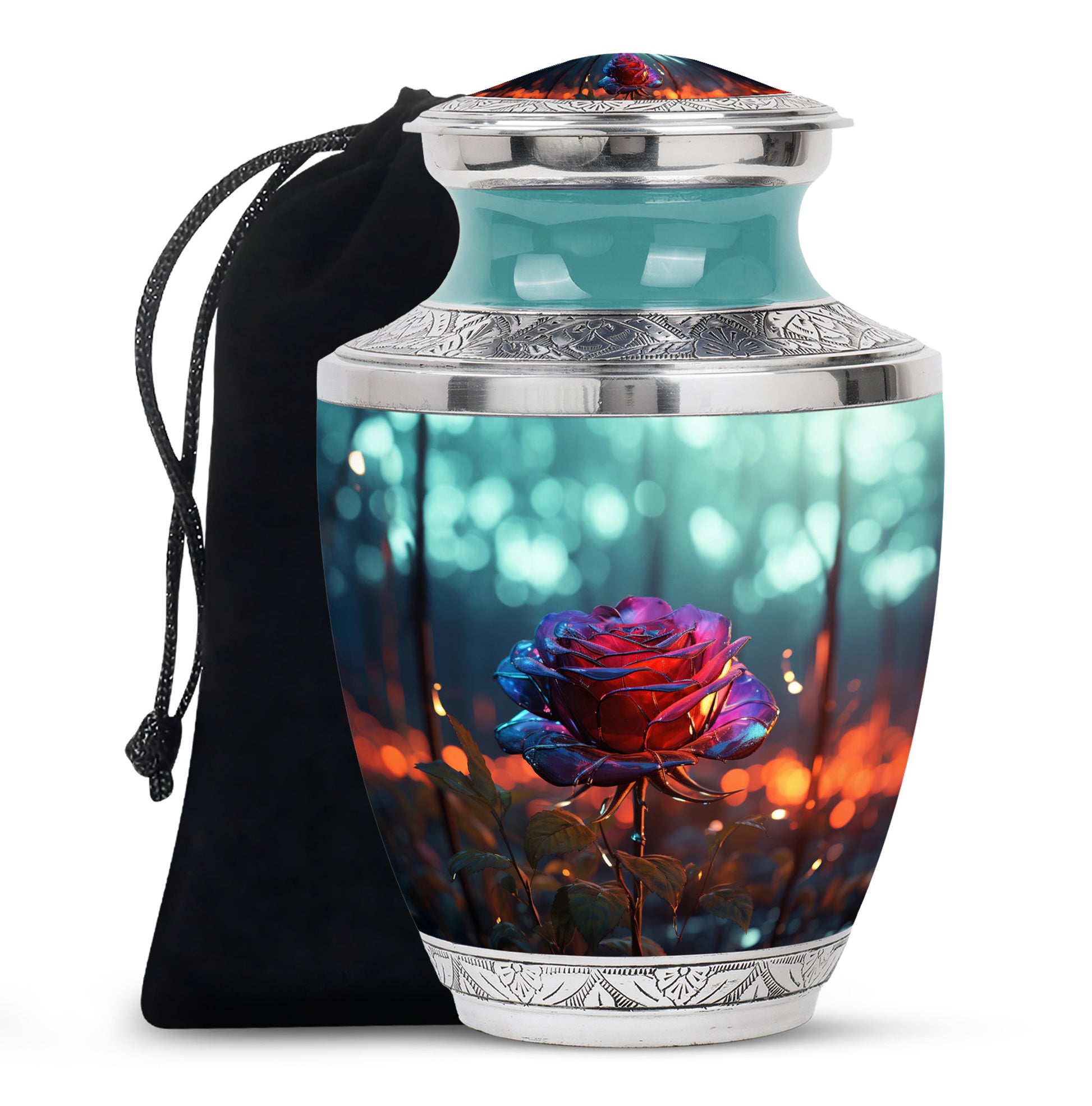 Luxury Rose Funeral Urn - Premium Cremation Urn For Burial