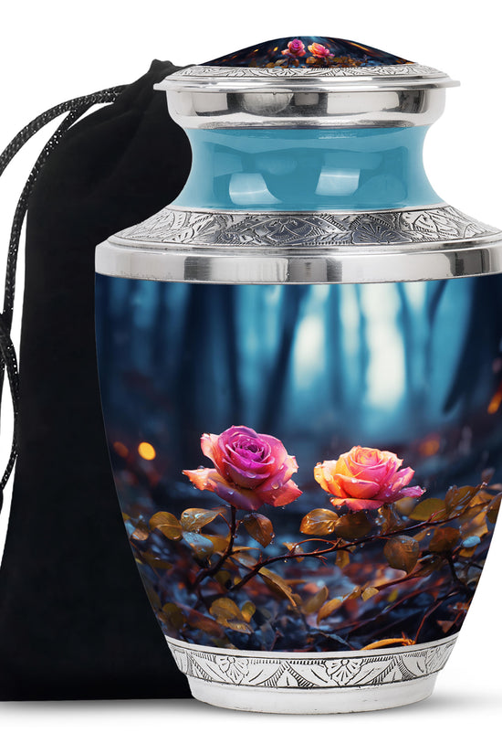 Beautiful Pink Rose Funeral Urn - Large Memorial Urn For Female