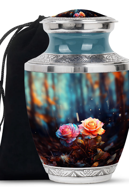 Pink Rose Memorial Urn - Large Memorial Urn For Male & Female