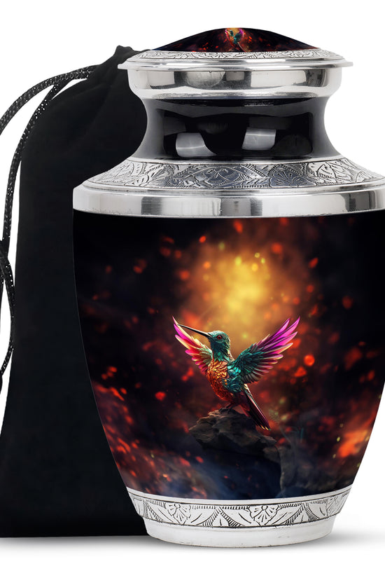 Colourful Hummingbird Memorial Urn - Premium Funeral Urn For Loved Ones