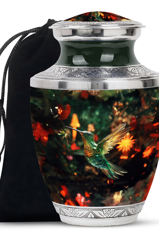 Crystal Hummingbird Memorial Urn - Premium Cremation Urn For Human Ashes