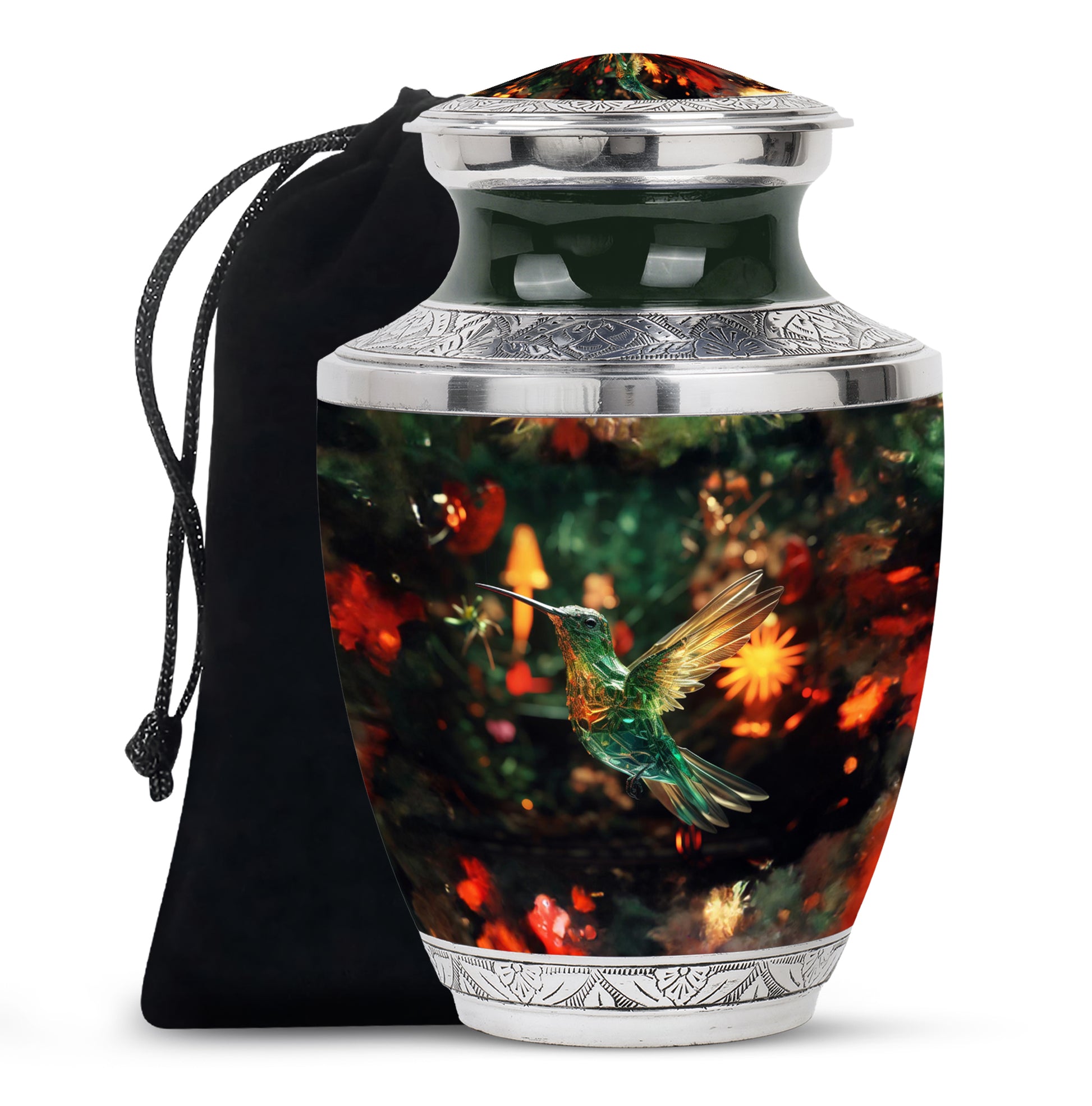 Crystal Hummingbird Memorial Urn - Premium Cremation Urn For Human Ashes