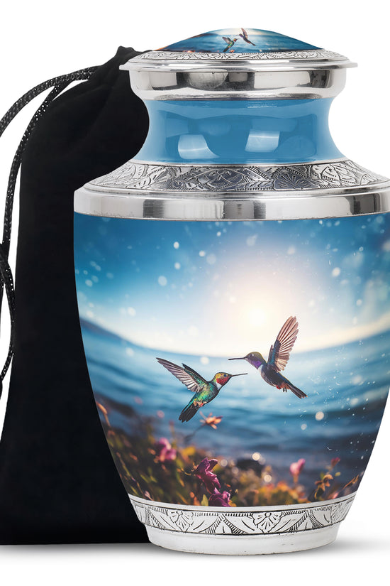 Couple Hummingbird Theme Funeral Urn - Beautiful Ashes Urn For Adults