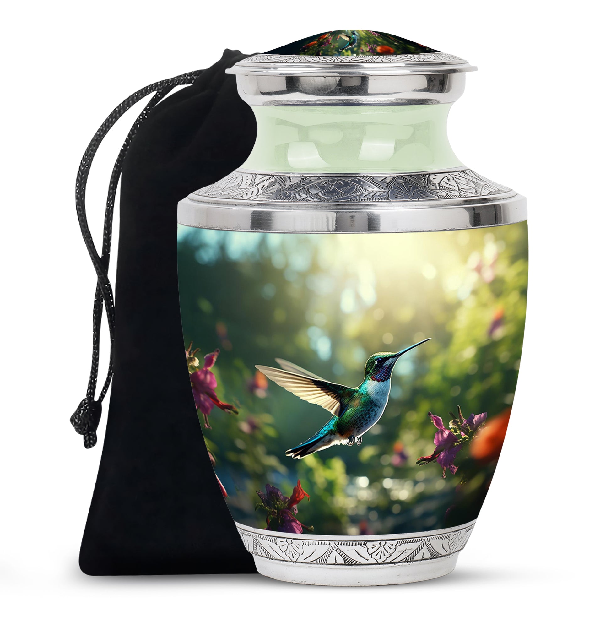 Hummingbird Cremation Urn - Forest Theme Urn For Human Ashes