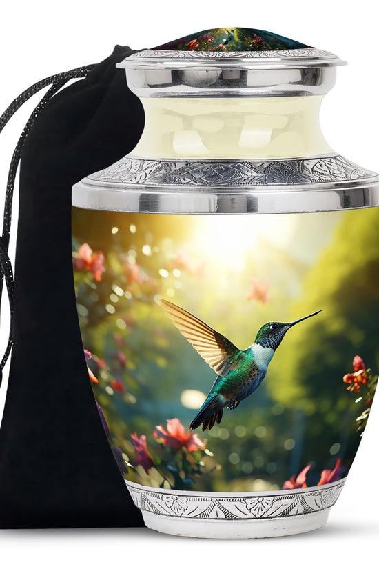 Nature Hummingbird Memorial Urn - Elegant Funeral Urn For Human Ashes