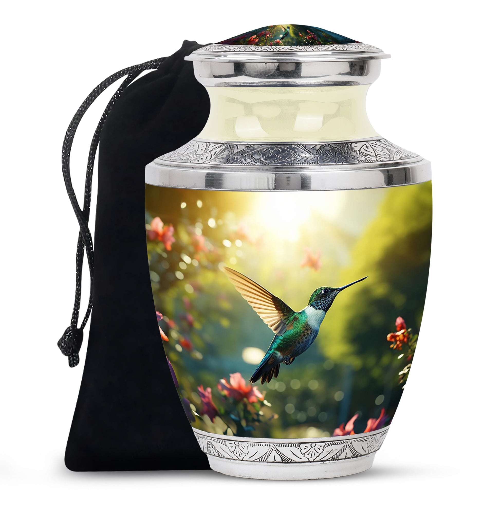 Nature Hummingbird Memorial Urn - Elegant Funeral Urn For Human Ashes