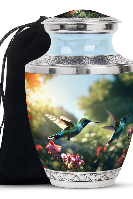 Peaceful Hummingbird Memorial Urn - Nature Funeral Urn For Loved Ones