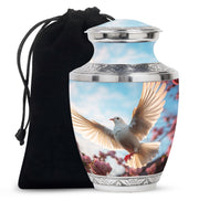 Beautiful Memorial Urn For Ashes - Dove Bird Theme CrematIon Urn
