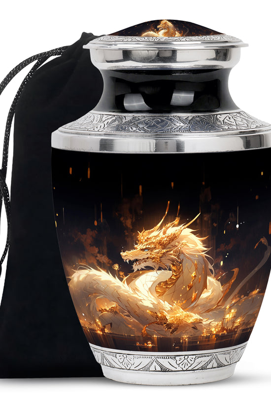 Purple Fantasy Dragon Cremation Urn For Human Ashes - Decorative Ashes Urn