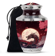 Red Artistic Dragon Memorial Urn - Beautiful Funeral Urn For Adult Ashes