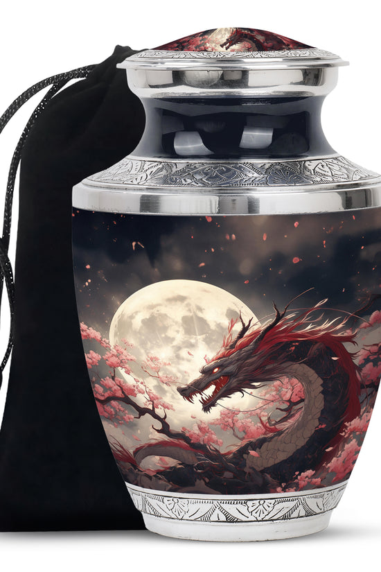Red Dragon Funeral Urn - Beautiful Theme Memorial Urn For Loved Ones