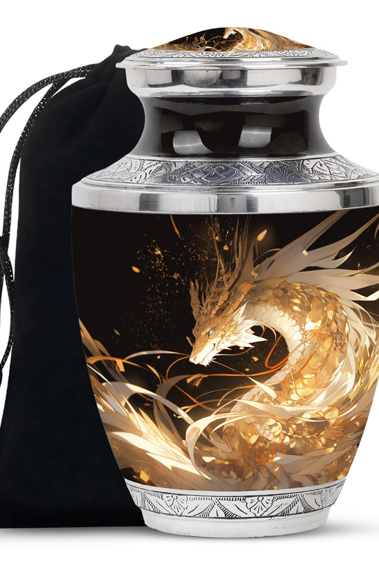 Dragon Guardian Funeral Urn For Human Ashes - Artistic Aluminium Urn