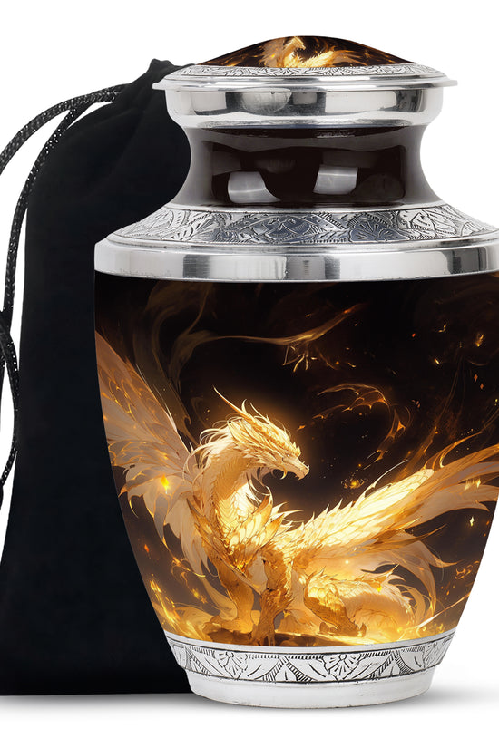 Celestial Dragon Flame Cremation Urn - Premium Adult Urn For Ashes