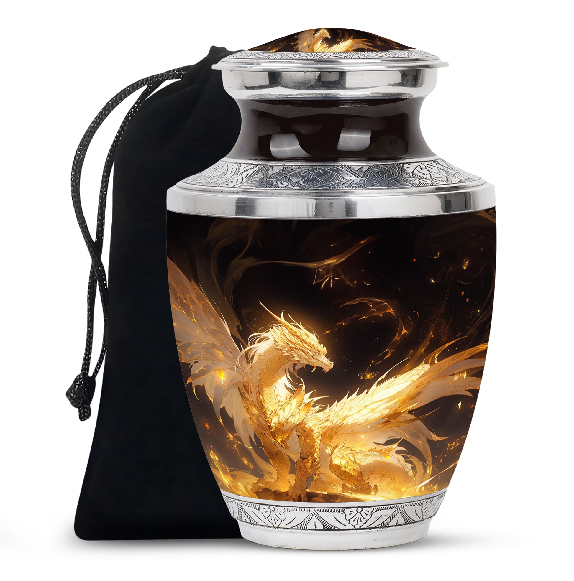 Celestial Dragon Flame Cremation Urn - Premium Adult Urn For Ashes