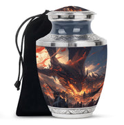 Royal Black Dragon Memorial Urn - Decorative Funeral Urn For Human Ashes