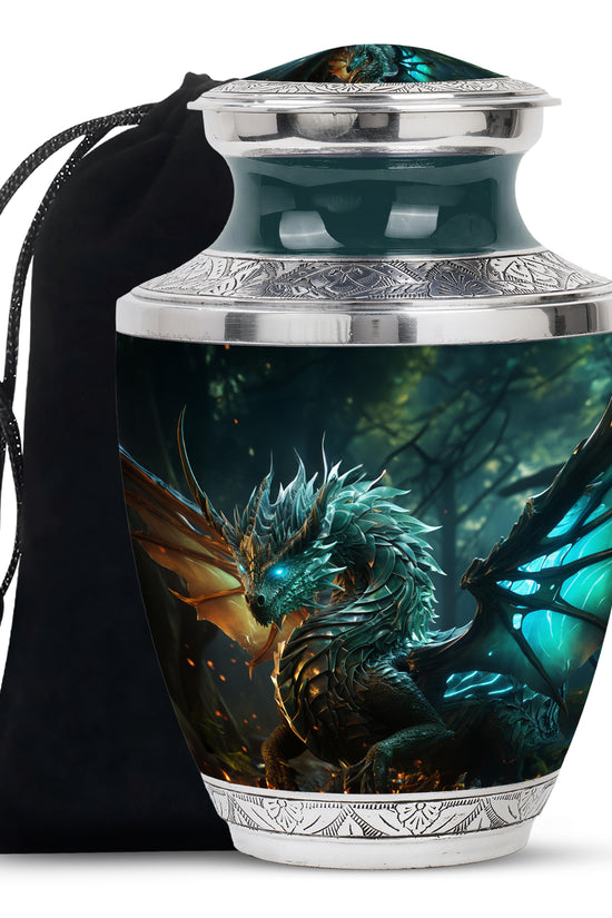 Dragon Galaxy Funeral Urn For Adults - Celestial Aluminium Ashes Urn