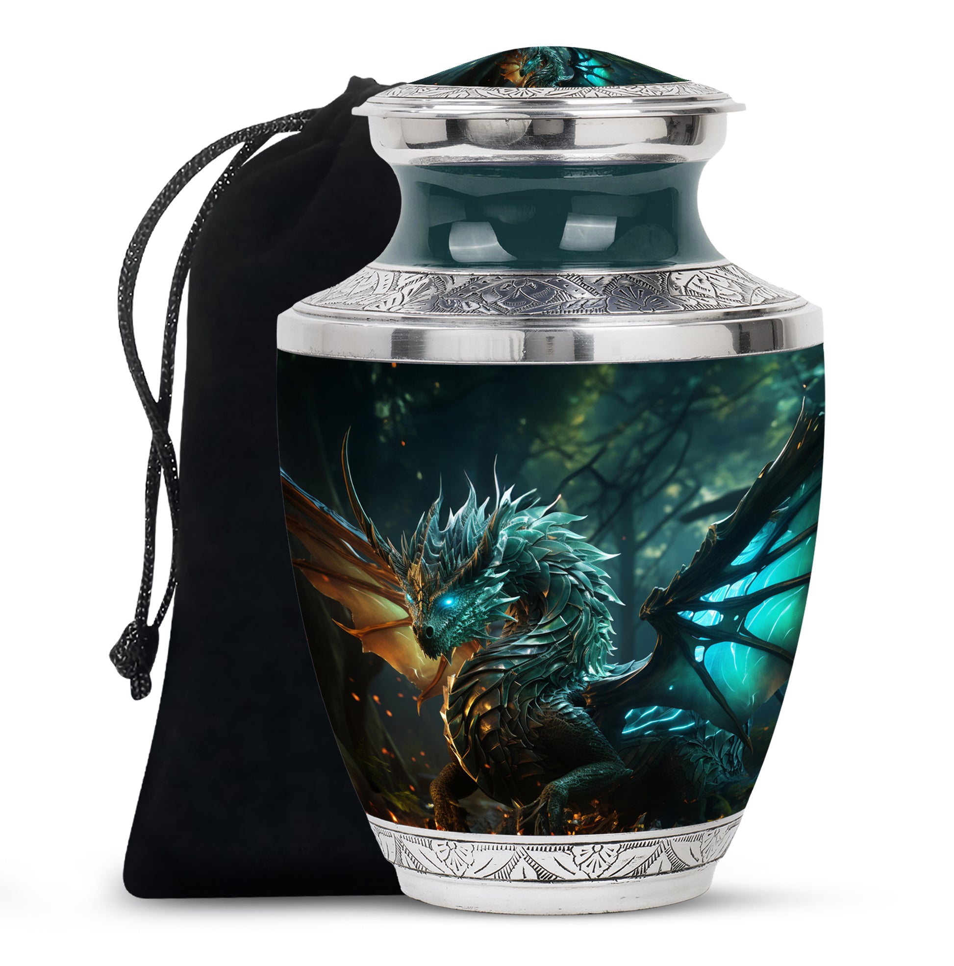 Dragon Galaxy Funeral Urn For Adults - Celestial Aluminium Ashes Urn