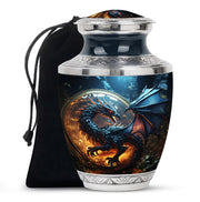Purple Mystic Dragon Cremation Urn For Ashes - Fantasy Memorial Urn