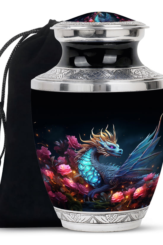 Dragon Theme Funeral Urn - Red Artistic Cremation Urn For Adult Ashes