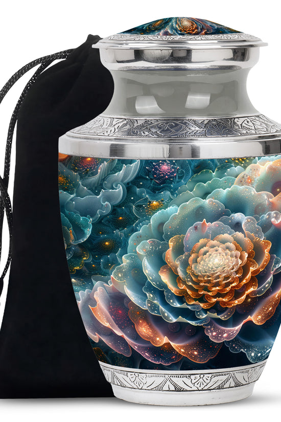 Flower Theme Cremation Urn - Large Memorial Urn For Adult Ashes