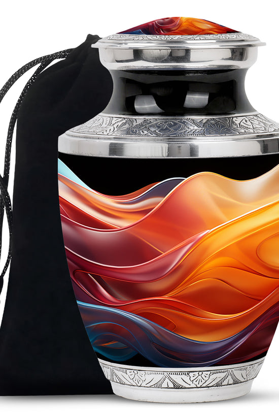 Cremation Urn For Ashes - Black Aluminum Urn For Loved Ones