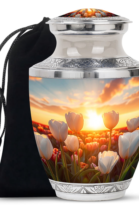 Serene Sunset Tulip Urn - Premium Memorial Urn For Loved Ones