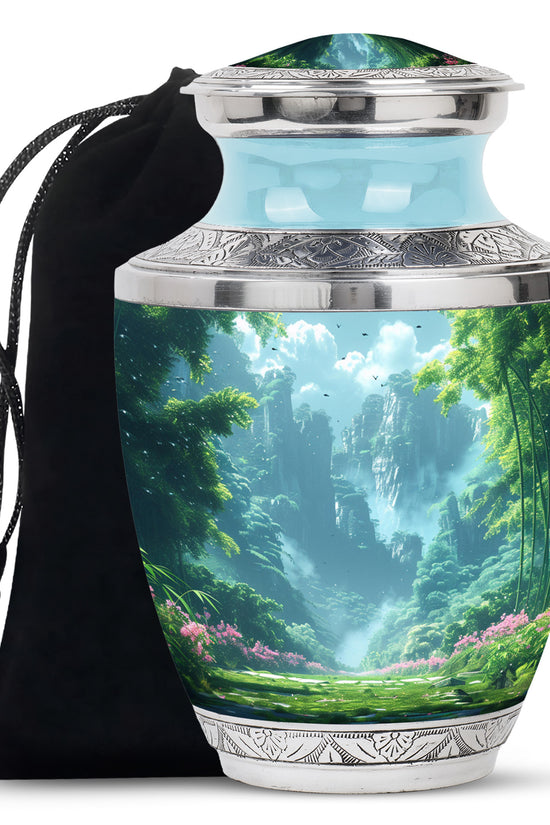 Forest Landscape Funeral Urn - Nature Cremation Urn For Human Ashes