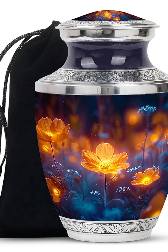 Glowing Beautiful Flower Memorial - Large Cremation Urn For Loved Ones