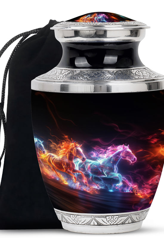 Horse Tribute Cremation Urn - Aluminium Cremation Urn For Burial