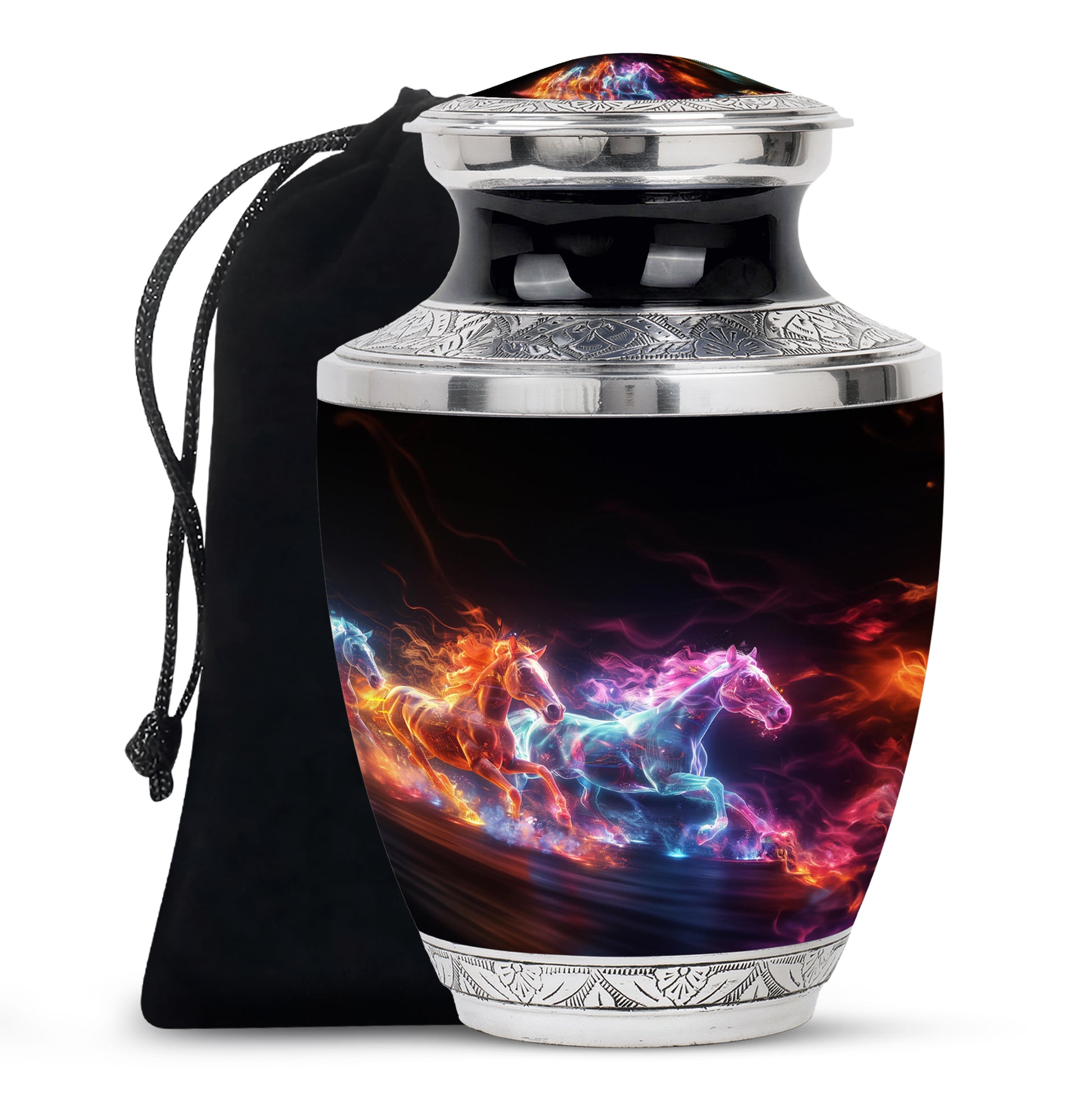 Horse Tribute Cremation Urn - Aluminium Cremation Urn For Burial