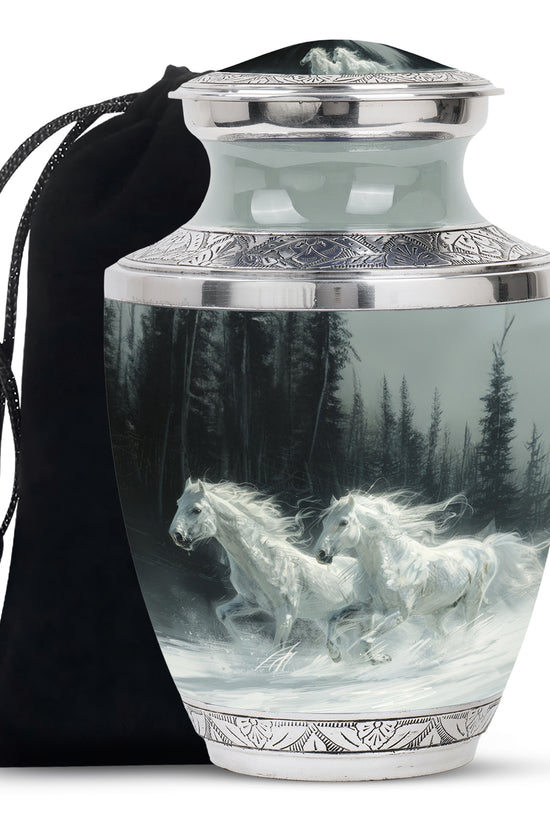 White Horse Fneral Urn - Unique Memorial Urn For Burial