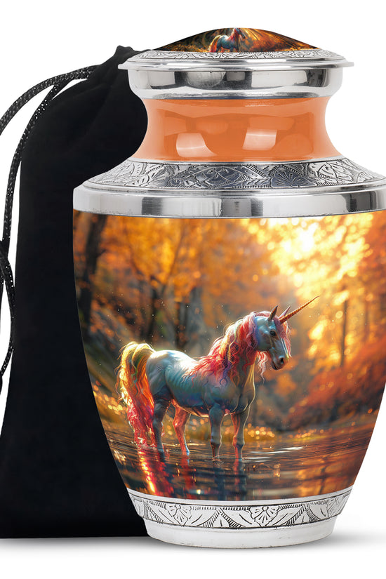 Mystical Unicorn Cremation Urn - Fantasy Memorial Urn For Adult Ashes