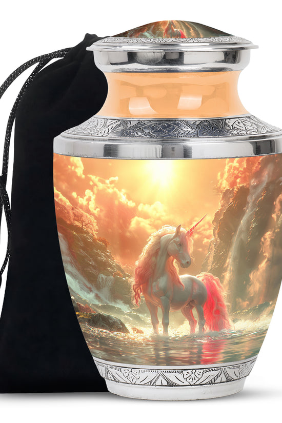 Unicorn Theme Memorial Urn - Beautiful Cremation Urn For Human Ashes