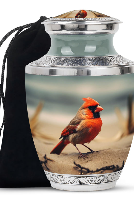 Nature Cardinal Memorial Urn - Beautiful Funeral Urn for Adults Ashes