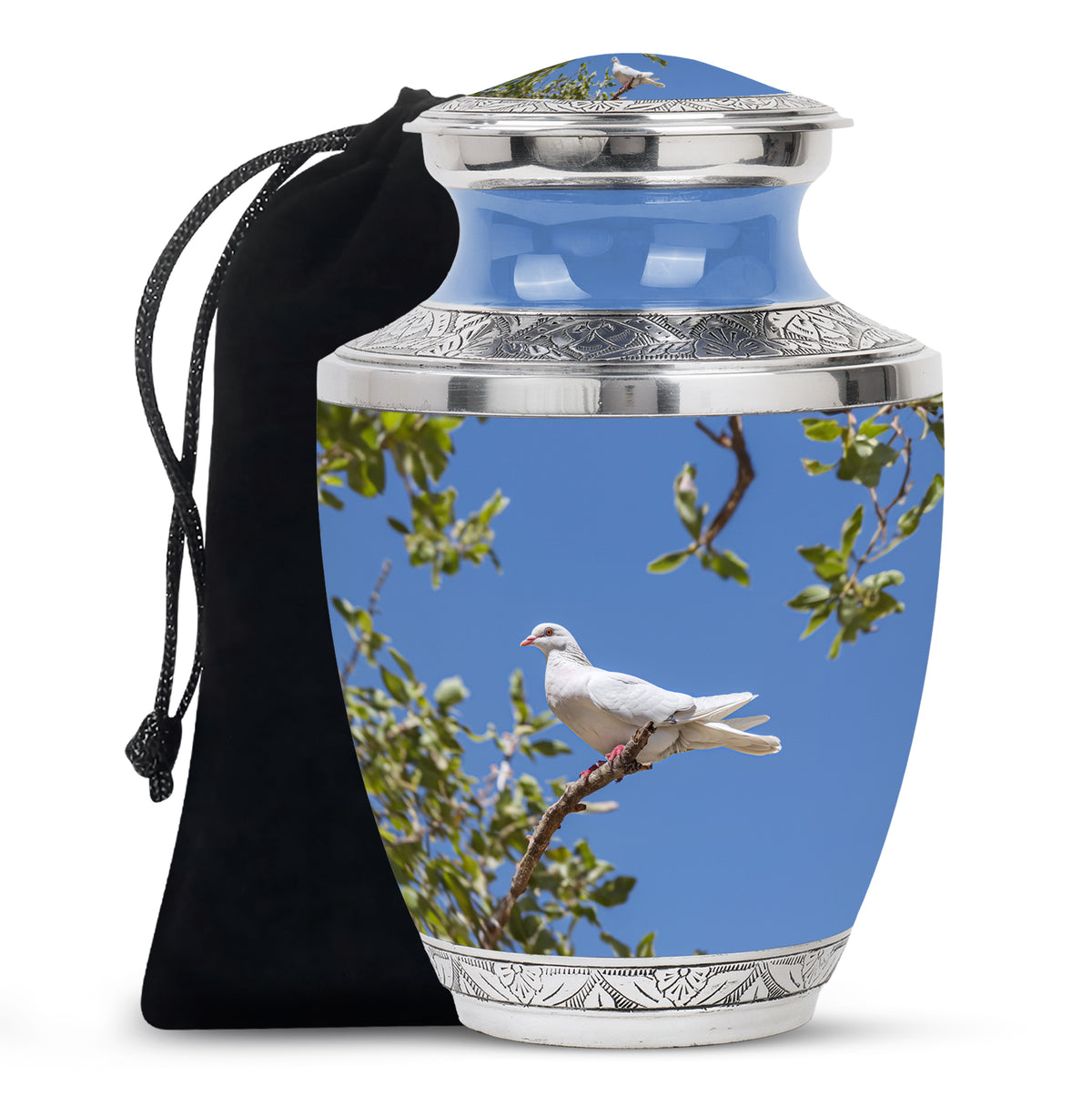 White Bird Memorial Urn - Dove Theme Cremation Urn For Loved Ones