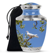 White Bird Memorial Urn - Dove Theme Cremation Urn For Loved Ones